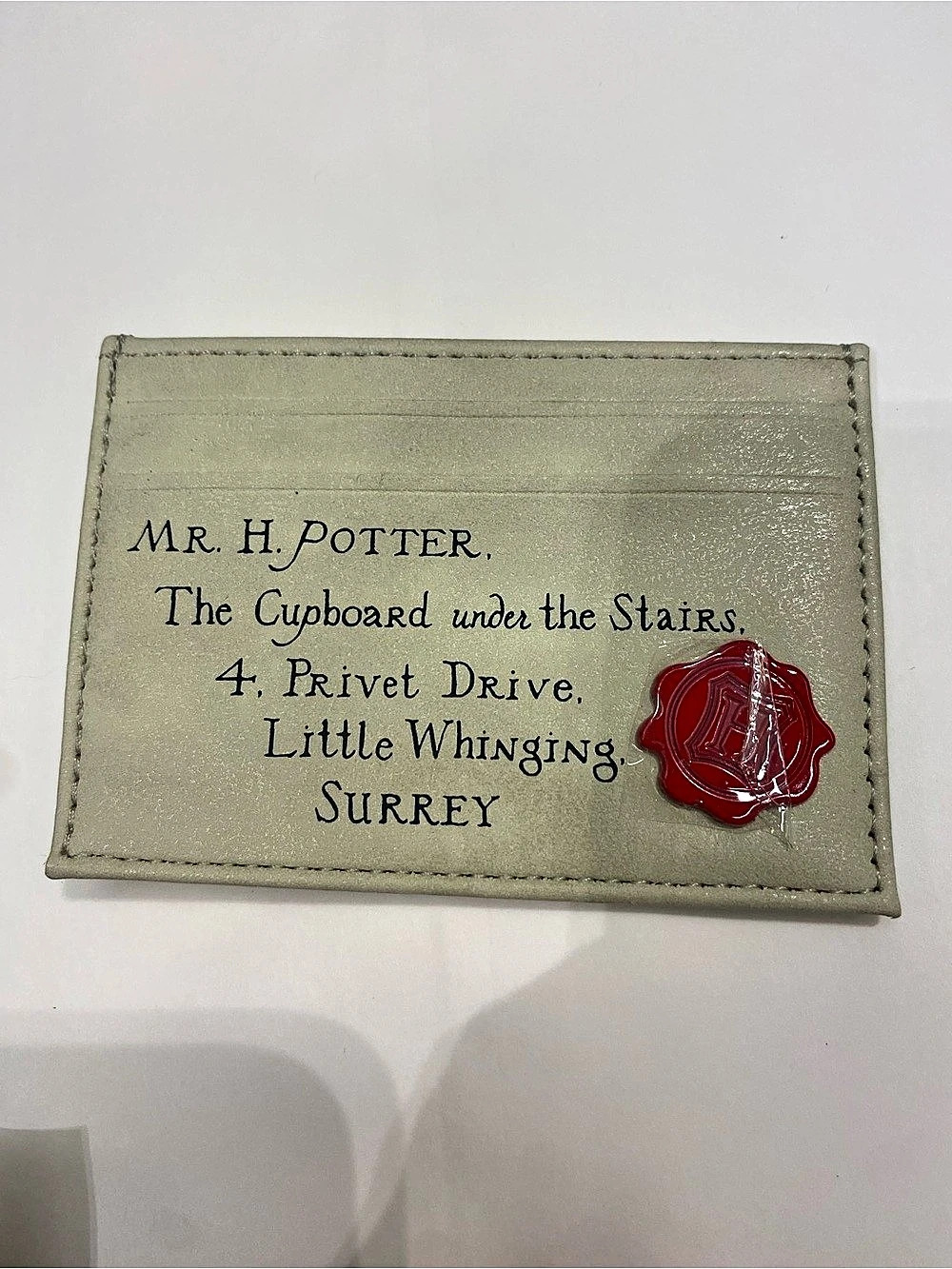 Harry Potter Hogwarts Letter Card Holder Green Card Holder Like New